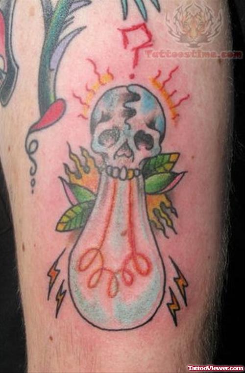 Bulb And Skull Tattoo