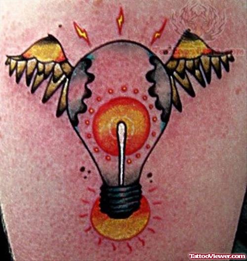 Winged Bulb Tattoo
