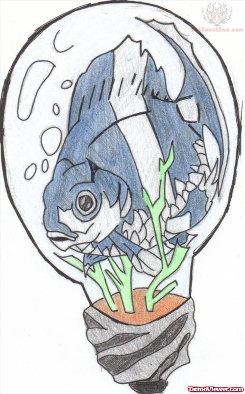 Fish Bulb Tattoo Design