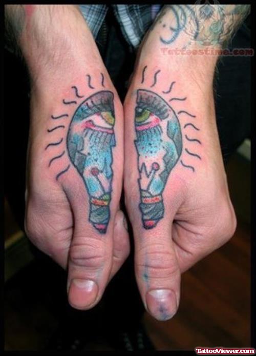 Light Bulb Tattoo On Hands