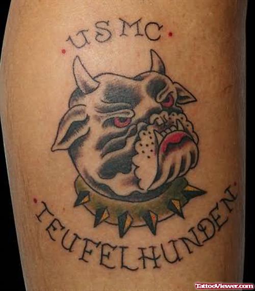 USMC Bull Tattoo