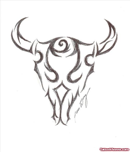 Bull Skull Rate Tattoo