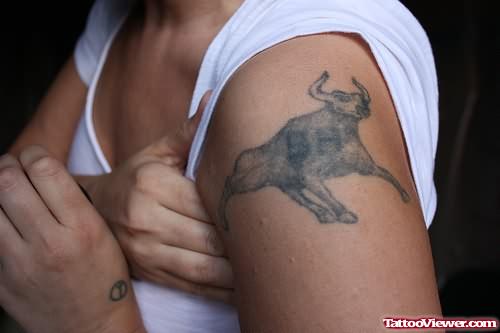 Taurus Bull Tattoo On Shoulder