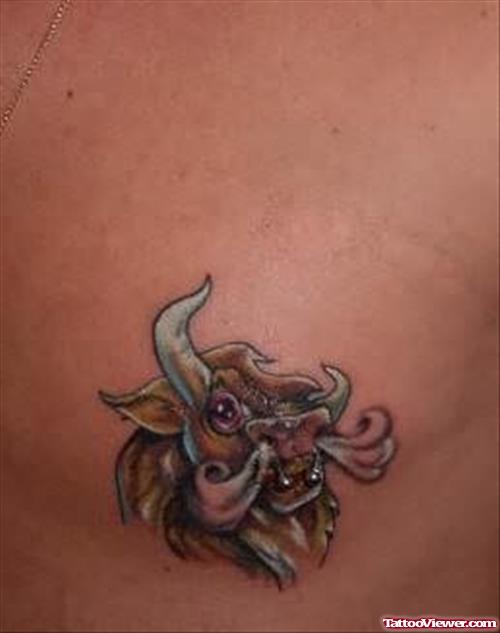 Red Angry Bull Tattoo