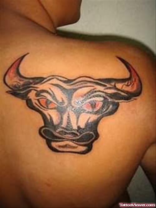 Black And Red Bull Tattoo
