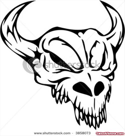 Bull Skull Ink Tattoo Sample
