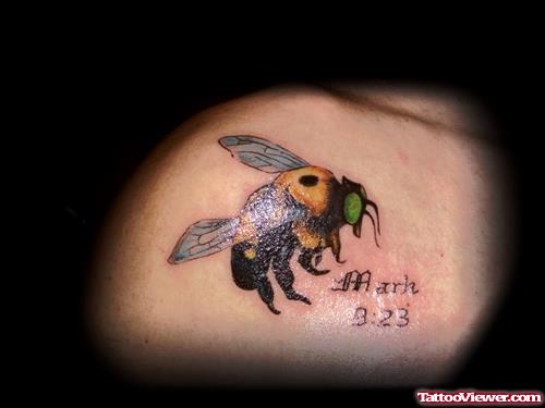 Colour Ink Bumblebee Tattoo