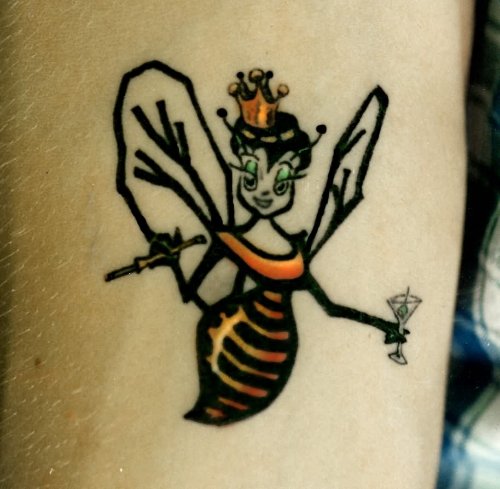 Cute Bumblebee Fairy Tattoo