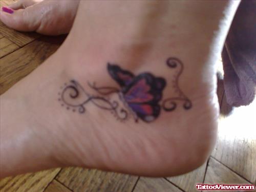 Beautiful Butterfly Tattoo On Heel