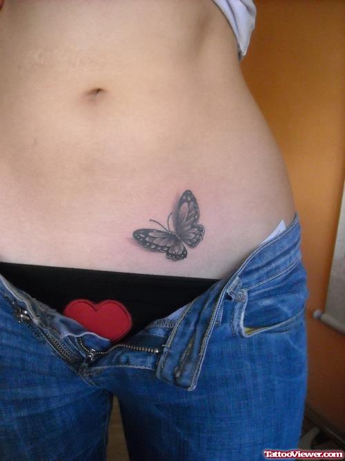 Hip Butterfly Tattoo For Girls