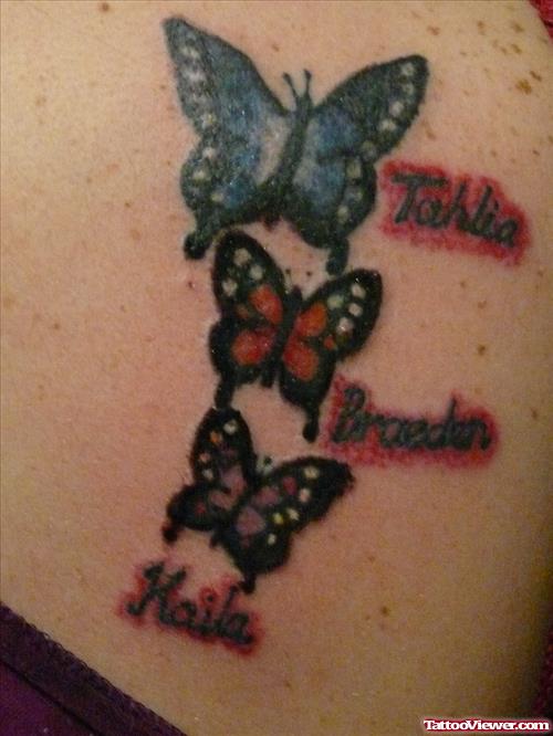 Colored Butterfly Tattoos