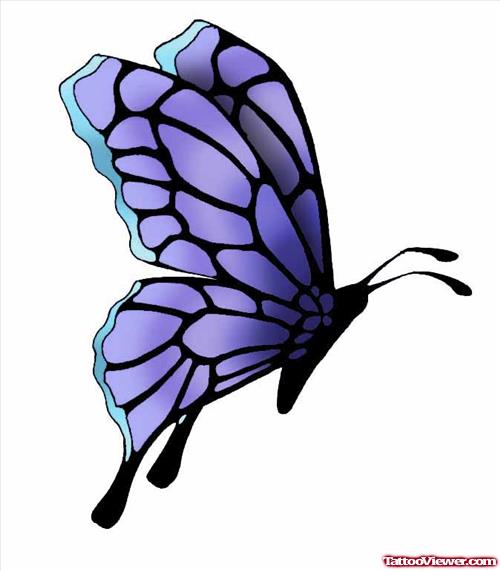Awesome Purple Ink Butterfly Tattoo Design
