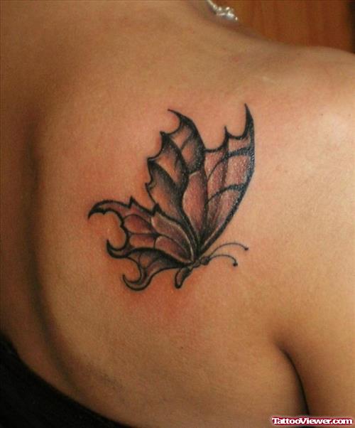 Beautiful Butterfly Tattoo On Right Back Shoulder