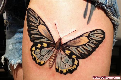 Colored Butterfly Moth Tattoo