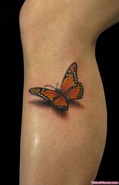 Amazing Butterfly Tattoo On Leg