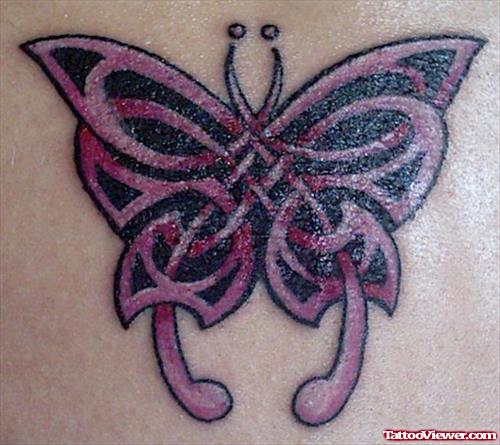 Tribal Colored Butterfly Tattoo