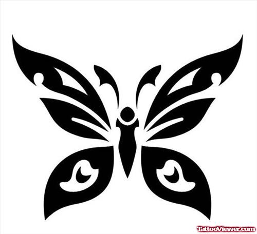 Cool Black Butterfly Tattoo Design