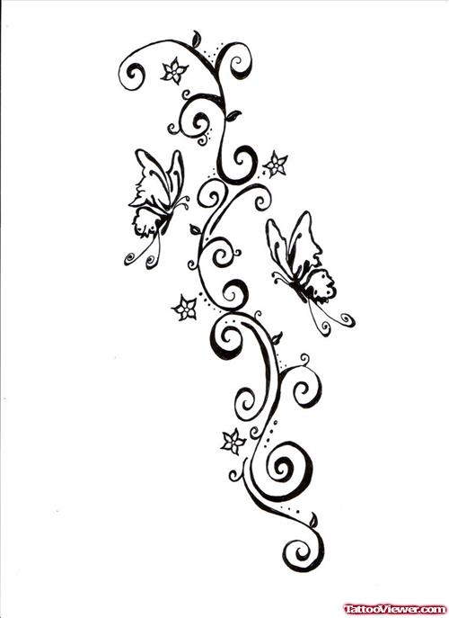 Small Butterflies Tattoo Design