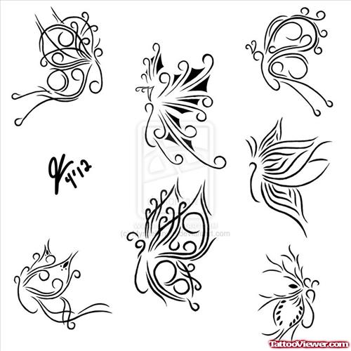Tribal Butterfly Tattoos Designs