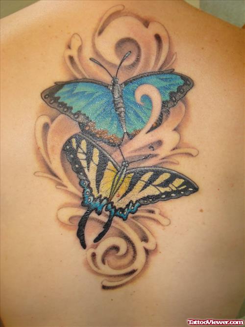 Butterfly Tattoo On Upperback