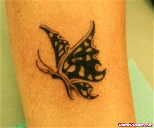 Best Black Ink Butterfly Tattoo