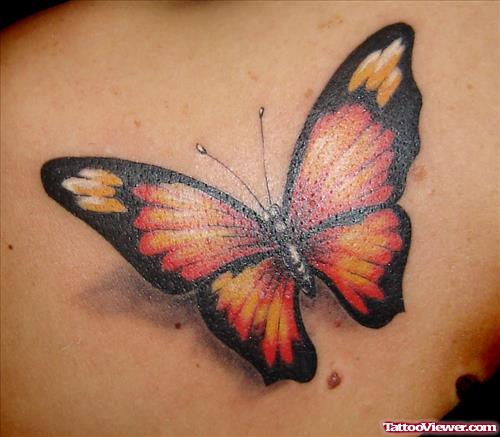 Unique Colored Butterfly Tattoo