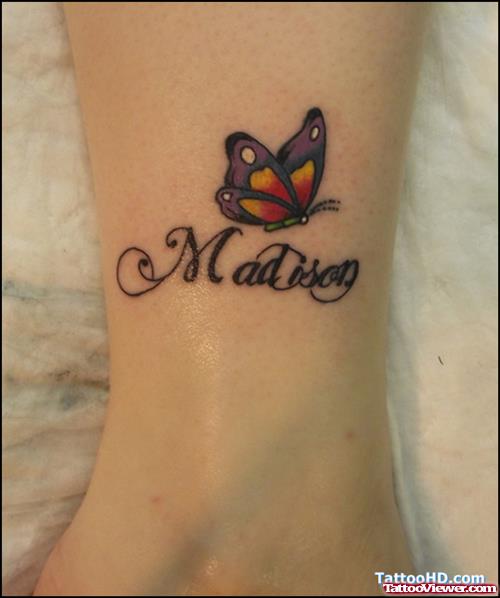 Madison Butterfly Tattoo On Ankle