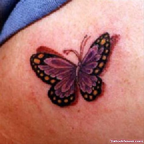 Colored 3D Butterfly Tattoo