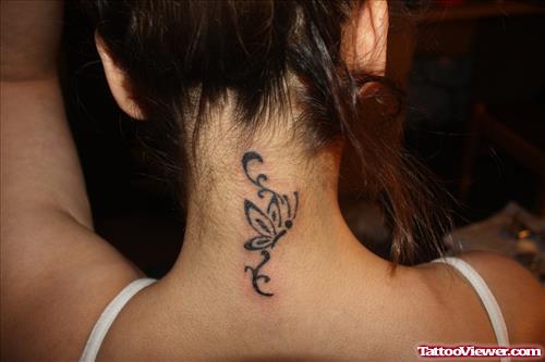 Butterfly Tattoo On Nape
