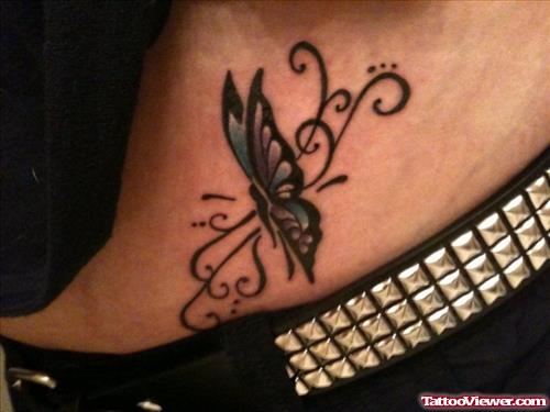Butterfly Tattoo On Lowerback