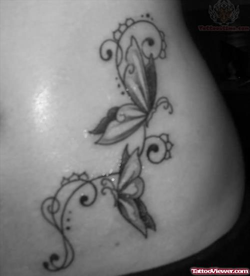 Butterfly Tattoo Design On Hip