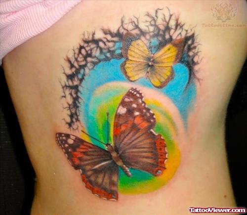 Colorful Butterflies Tattoos