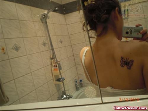 Butterfly Tattoo On Back Shoulder