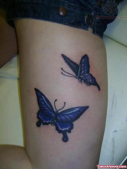 Butterflies Tattoos on Right Thigh