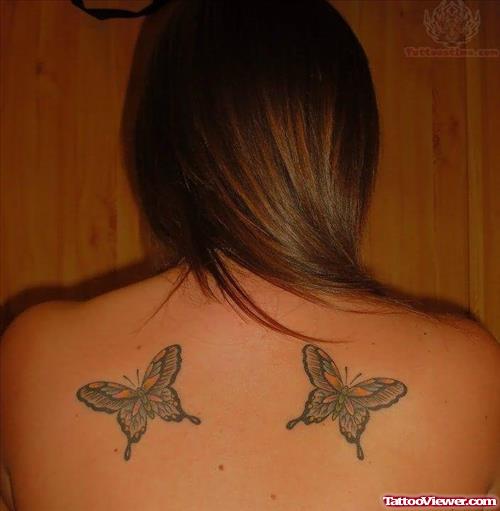 Butterflies Tattoo On Back