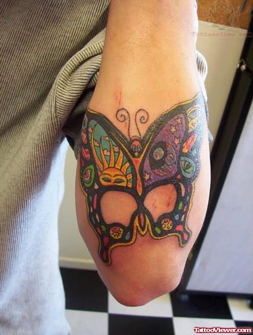 Beautiful Butterfly Tattoo On Men Arm