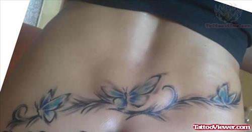 Butterflies Tattoo On Lower Back