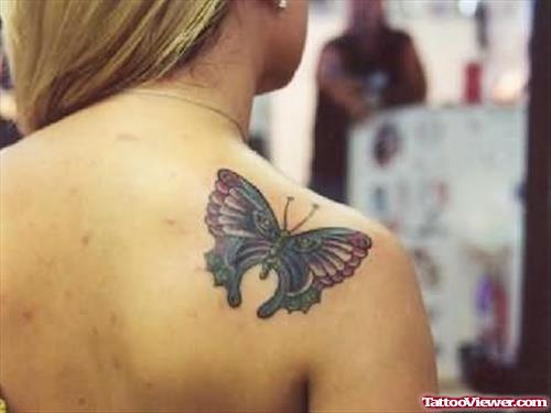 Trendy Butterfly Tattoo On Shoulder