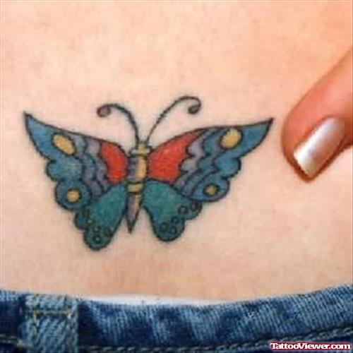 Small Colourful  Butterfly Tattoo