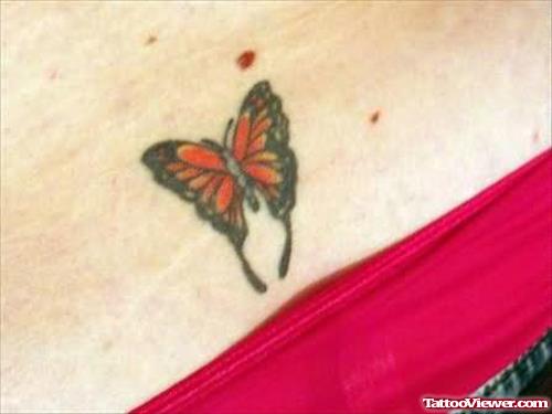 Elegant Butterfly Tattoo For Lower Back