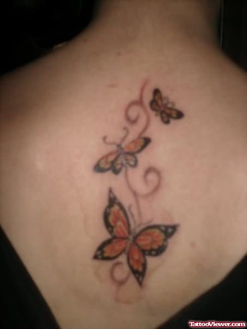 Butterfly Tattoos On Upper Back