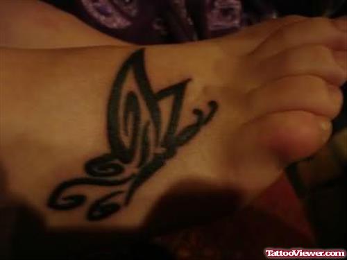 Elegant Butterfly Tattoo For Foot