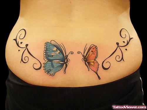 Butterfly Tattoo For Lower Back