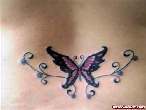 Butterfly Tattoo Design for Lower Back