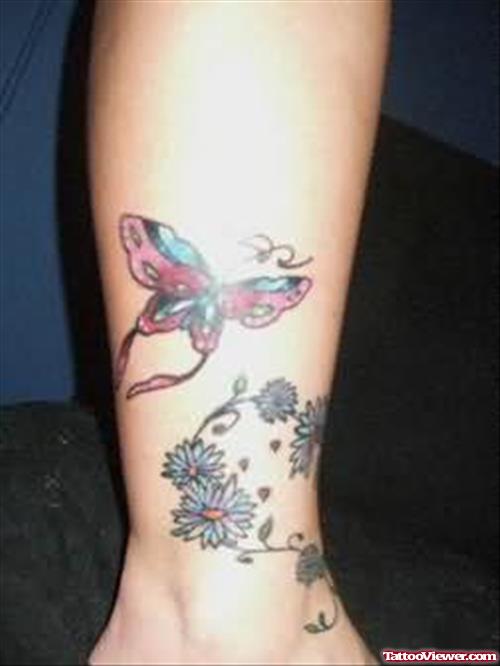 Butterfly Tattoo Design For Leg