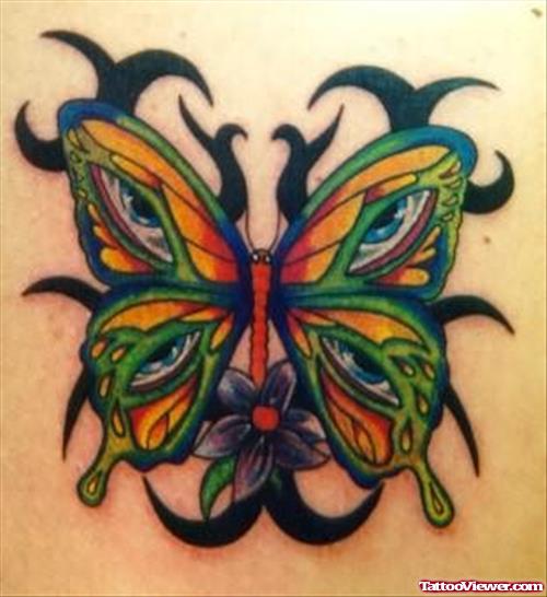 Nice Green Butterfly Tattoo