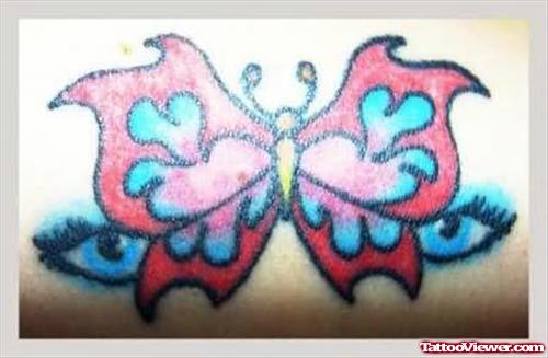 Butterfly Red BlueTattoo