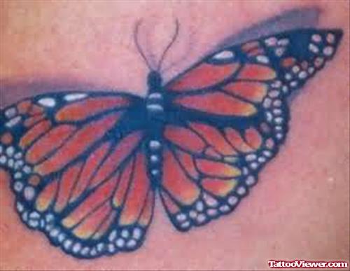 Cute Red Butterfly Tattoo