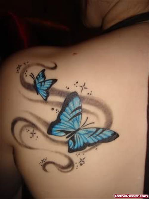Two Butterfly Tattoos For Girls