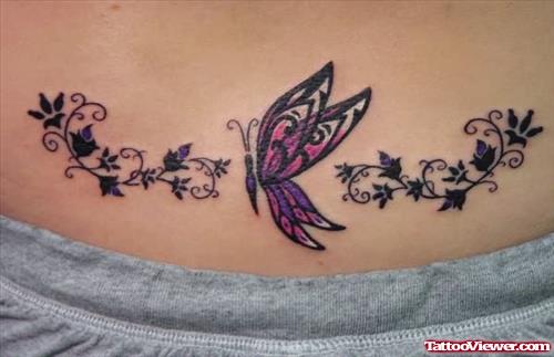 New style Butterfly Tattoo On Lower Back